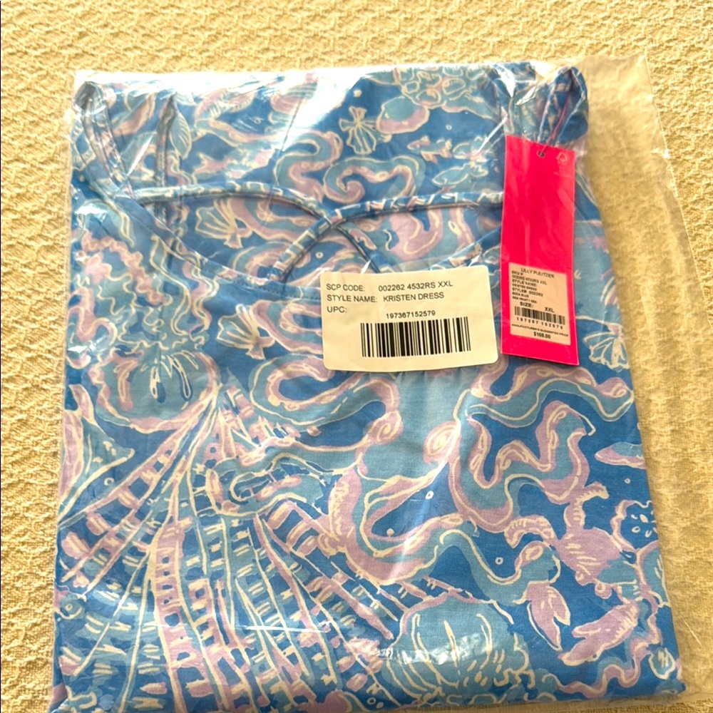 NIP Lilly Pulitzer Kristen Dress in Boca Blue/Sea What I Sea SIZE XXL